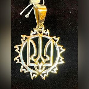 Pendant Ukrainian Trident Tryzub Ukraine Necklace Jewelry UA Silver 925